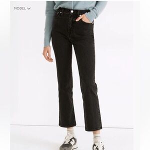 Madewell Slim Demi-Boot Jeans in Lunar Wash Women's Washed Black Jeans Size 28 P